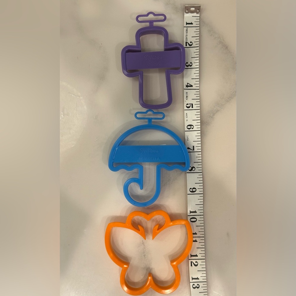 Wilton Purple, Blue, and Orange Cookie Cutters